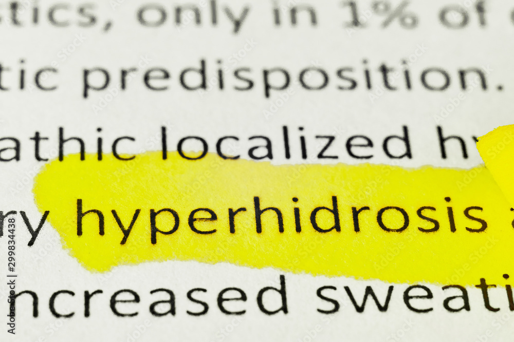 macro photography of the word hyperhidrosis