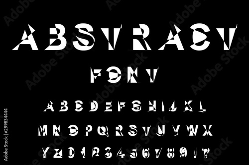 Experimental abstract font for the English alphabet