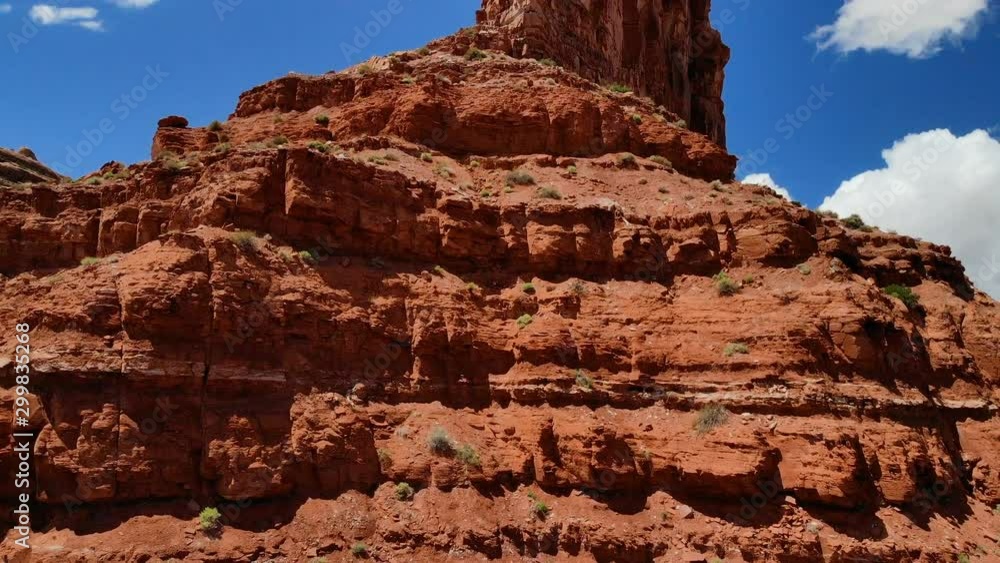 Aerial Shot of Red Mesas in Valley of the Gods in Utah -Ascend/Tracking- Aerial Shot of Red Mesas in Valley of the Gods in Utah -Ascend/Tracking-
