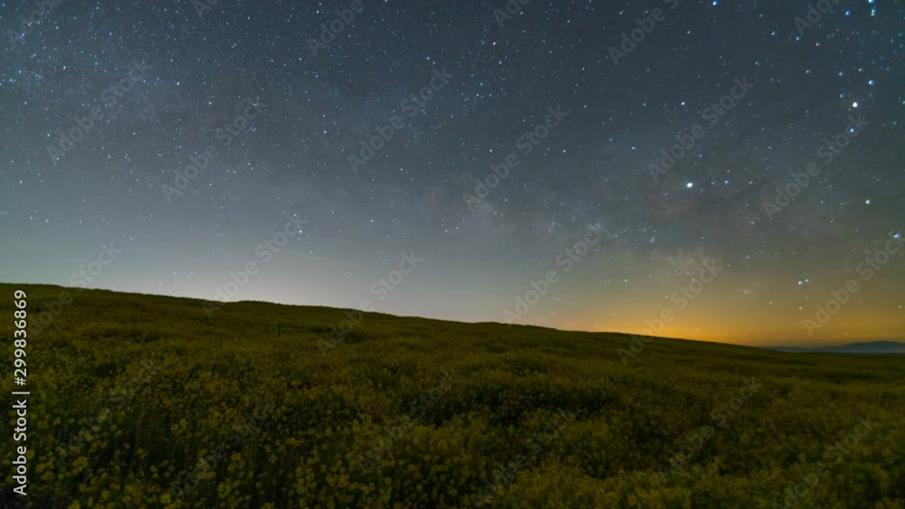 Astro Timelapse of Milky Way over Wildflower Superbloom in Carrizo Plain Astro Timelapse of Milky Way over Wildflower Superbloom in Carrizo Plain