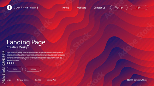 Abstract modern graphic element. Dynamical colored forms and waves. Gradient abstract banner with flowing liquid shapes. Template for the design of a website landing page or background.