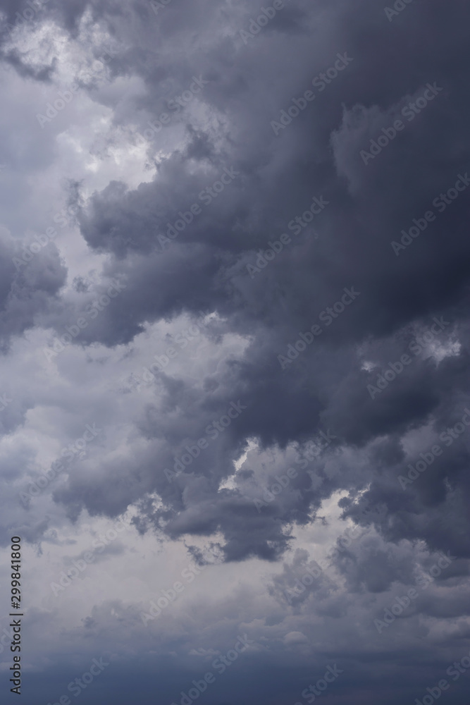 Epic Dramatic Storm sky, dark grey clouds background texture, thunderstorm	