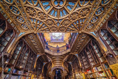 Fotografie Porto, Portugal - November 13, 2017: Lello Bookstore in Porto, considered to be