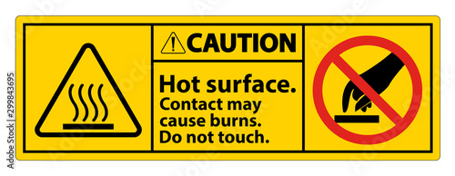Caution Hot Surface Do Not Touch Symbol Sign Isolate on White Background,Vector Illustration