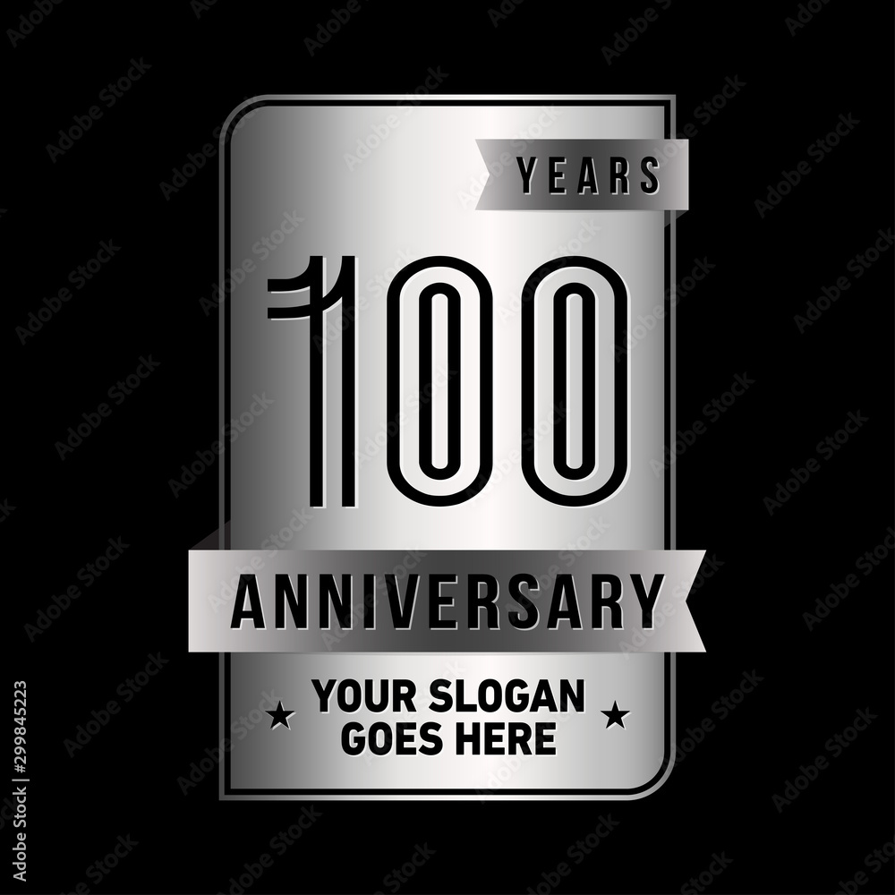 100 years anniversary design template. One hundred years celebration logo. Vector and illustration. 100 years anniversary design template. One hundred years celebration logo. Vector and illustration.