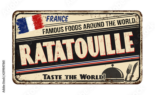 Ratatouille vintage rusty metal sign