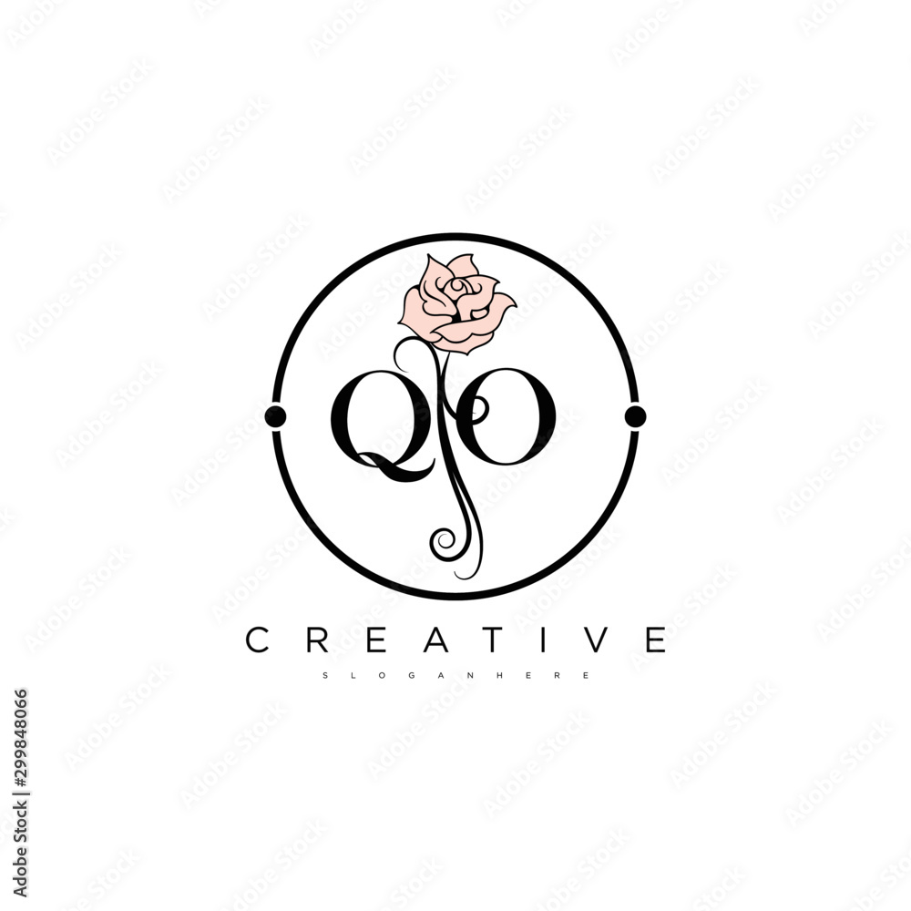 Obraz Flower QO Letter Logo Template Vector
