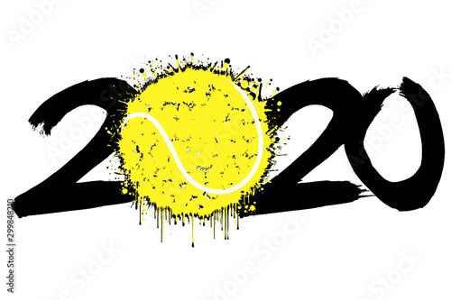2020 New Year and a tennis ball from blots