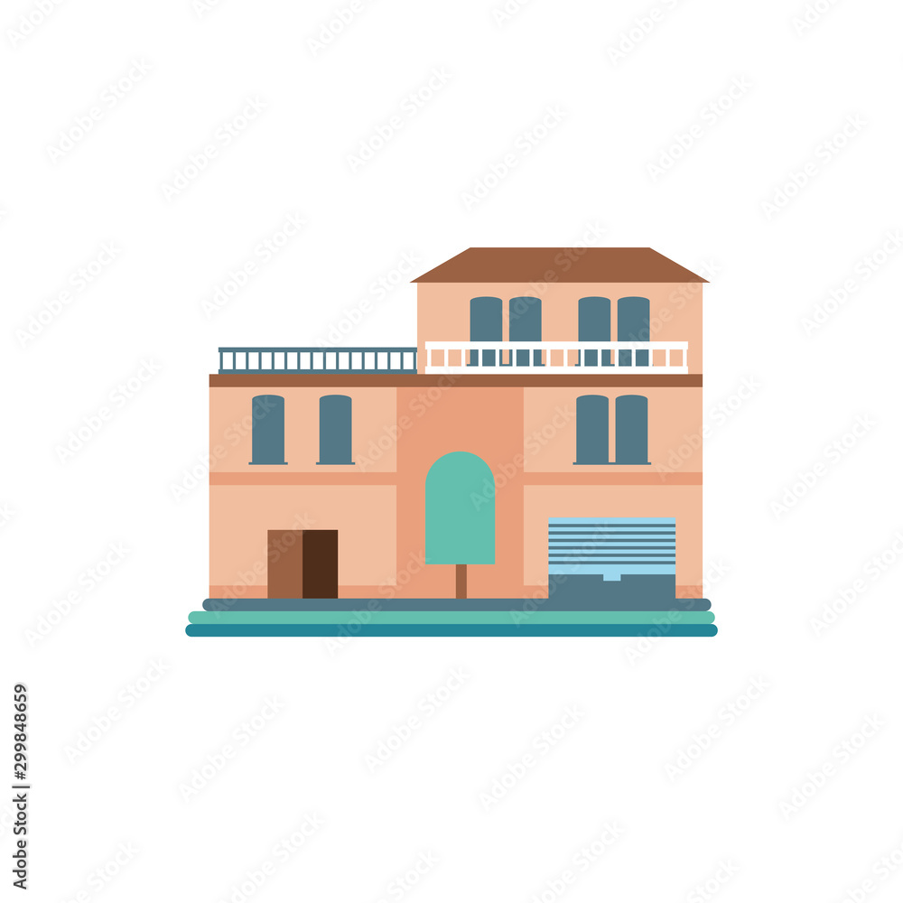 cute building of house on white background cute building of house on white background