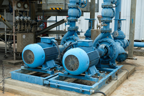 Photography Blue color centrifugal pump