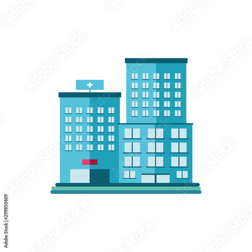 hospital building on white background