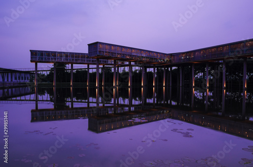 Ratchaburi - OCTOBER 20, 2019. Octospider restaurant overlooking the Pasaya factory, Ratchaburi, Thailand. photo