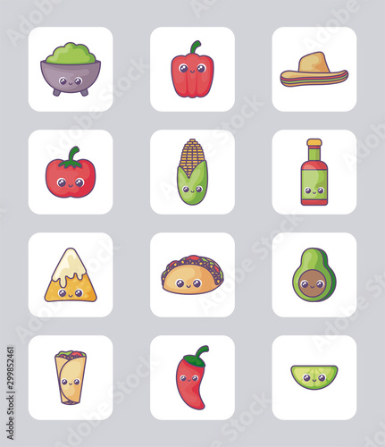 bundle mexican foods kawaii style