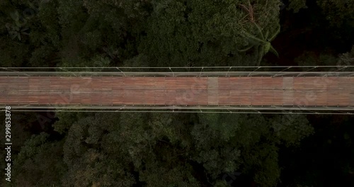 Aerial view of Indonesia's longest suspension bridge. Situ Gunung by Drone in 4K photo