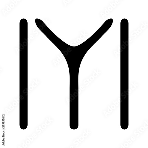 Isolated traditional symbol of Turkish Kayi tribe in black and white - Eps10 vector graphics and illustration
