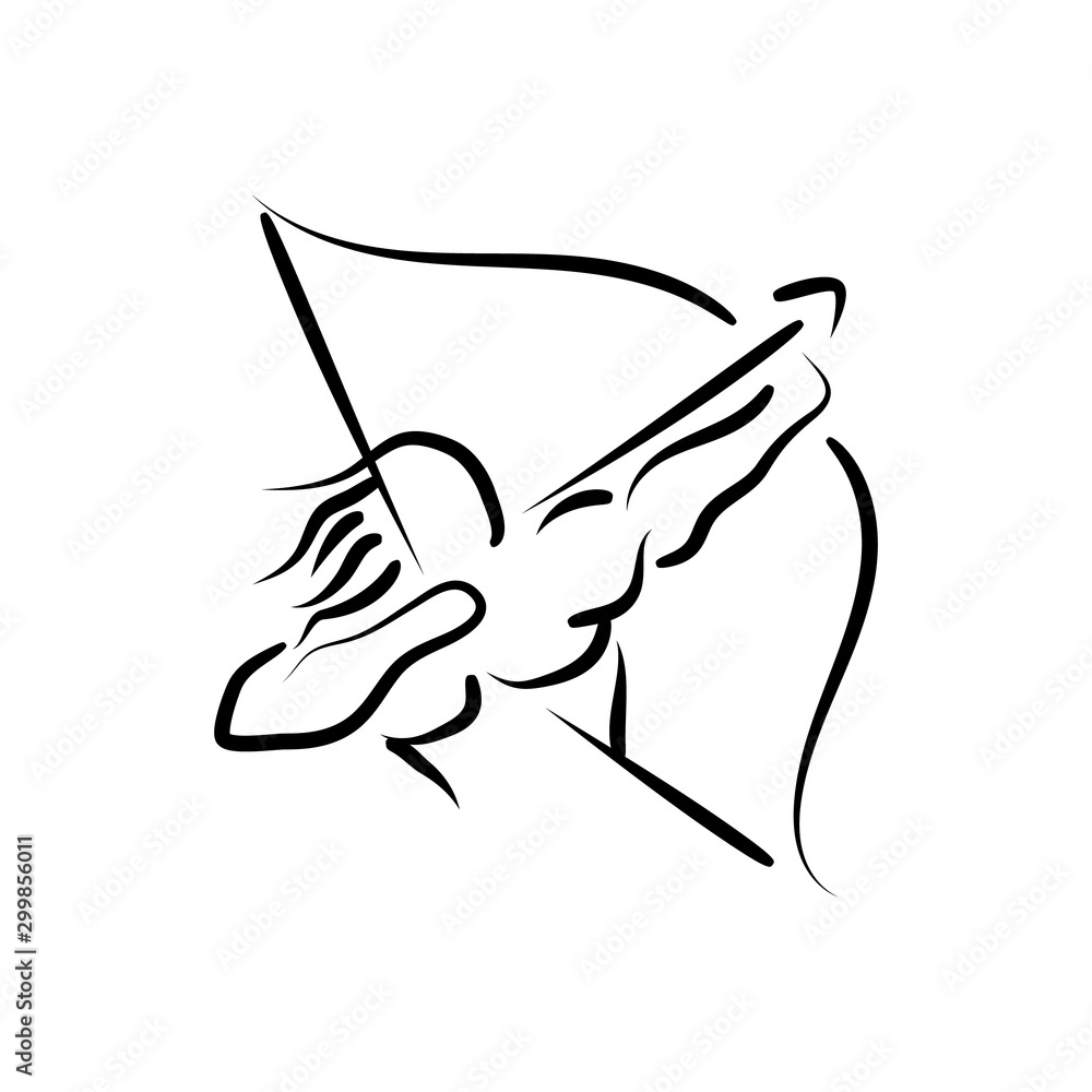 Abstract outline of warrior archer silhouette design image vector illustration Abstract outline of warrior archer silhouette design image vector illustration