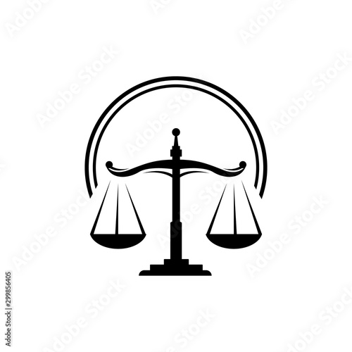 a stylish scales of justice logo design vector for law lirm law Office and lawyer services
