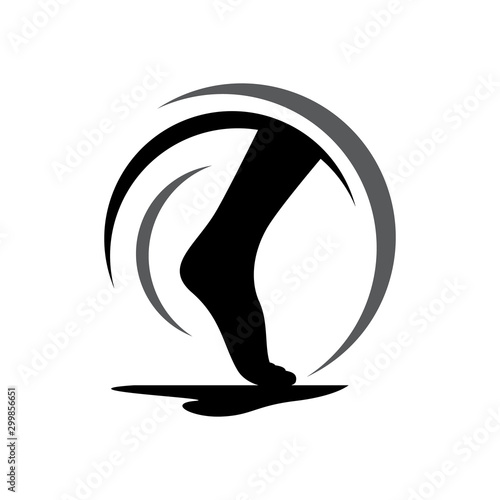 podiatric foot print foot care logo design vector icon illustration template