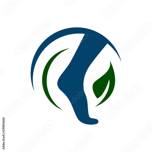podiatric foot print foot care logo design vector icon illustration template