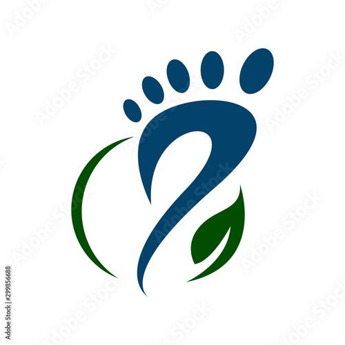 podiatric foot print foot care logo design vector icon illustration template