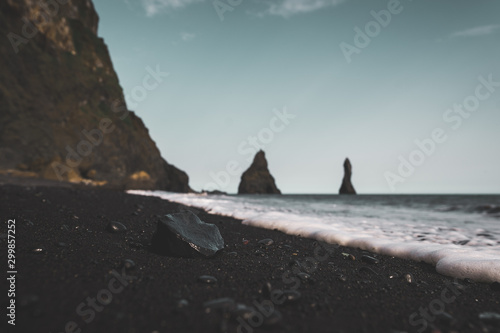 Reynisfjara Black Sand Beach  Iceland Ground Landscape