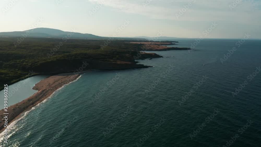 drone flight over Veleka river at the Veleka beach in Sinemorets, Bulgaria drone flight over Veleka river at the Veleka beach in Sinemorets, Bulgaria