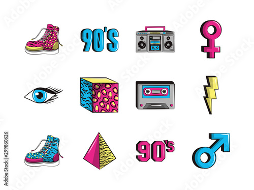 bundle of nineties set icons