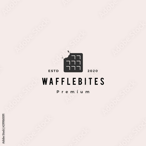 waffle bites logo hipster retro vintage vector icon