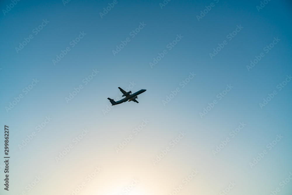 Passenger plane flying past Passenger plane flying past