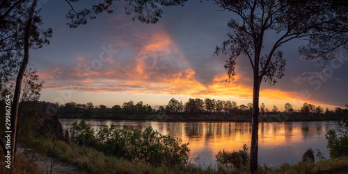 Beautiful River Sunset Panorama
