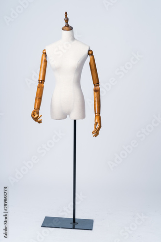 mannequin haunted in studio shooting with white background