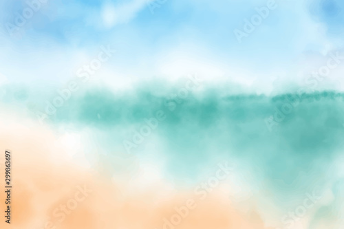 watercolor blurred beach seascape background digital painting vectors illustration