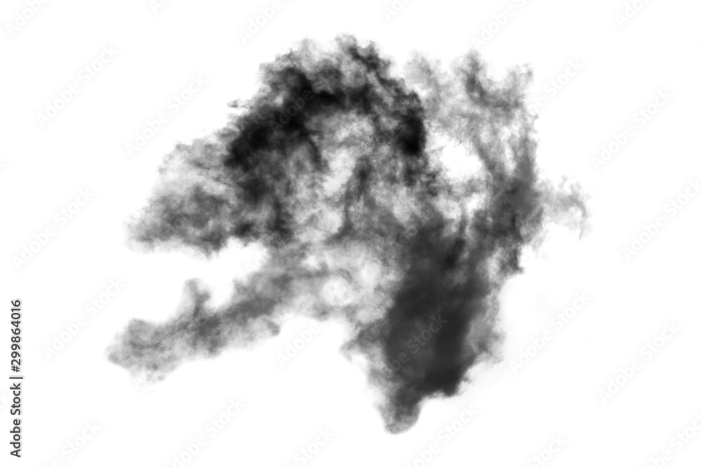 Fototapeta Chmura Odizolowywająca na białym tle, Dym Textured, Abstrakcjonistyczny czerń