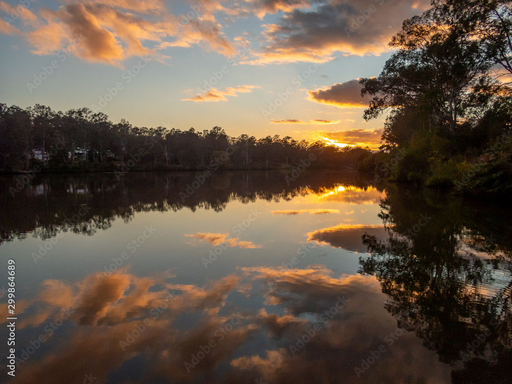 Sunrise Colour Over River