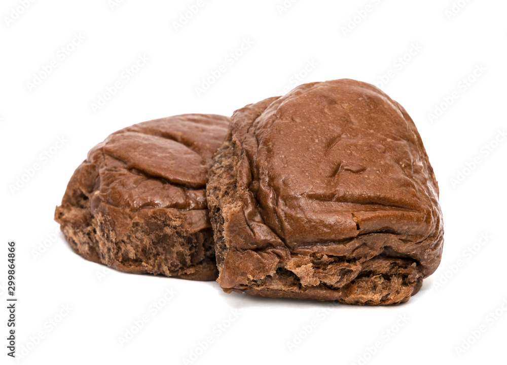 Chocolate bread isolated on white background Chocolate bread isolated on white background