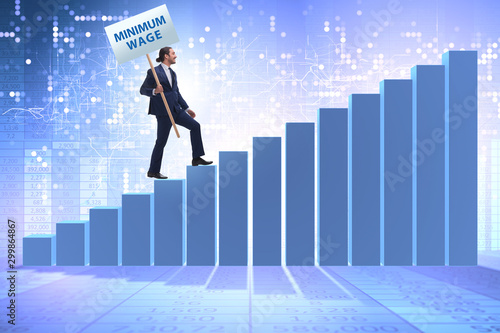 Concept of minimum wage with businessman