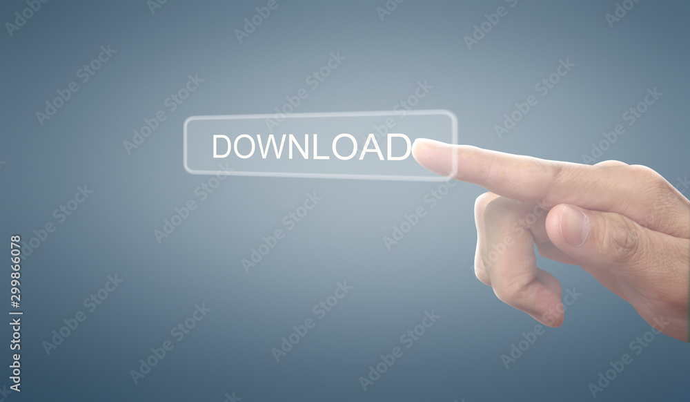 Hands touching button screen interface global connection customer networking Hands touching button screen interface global connection customer networking