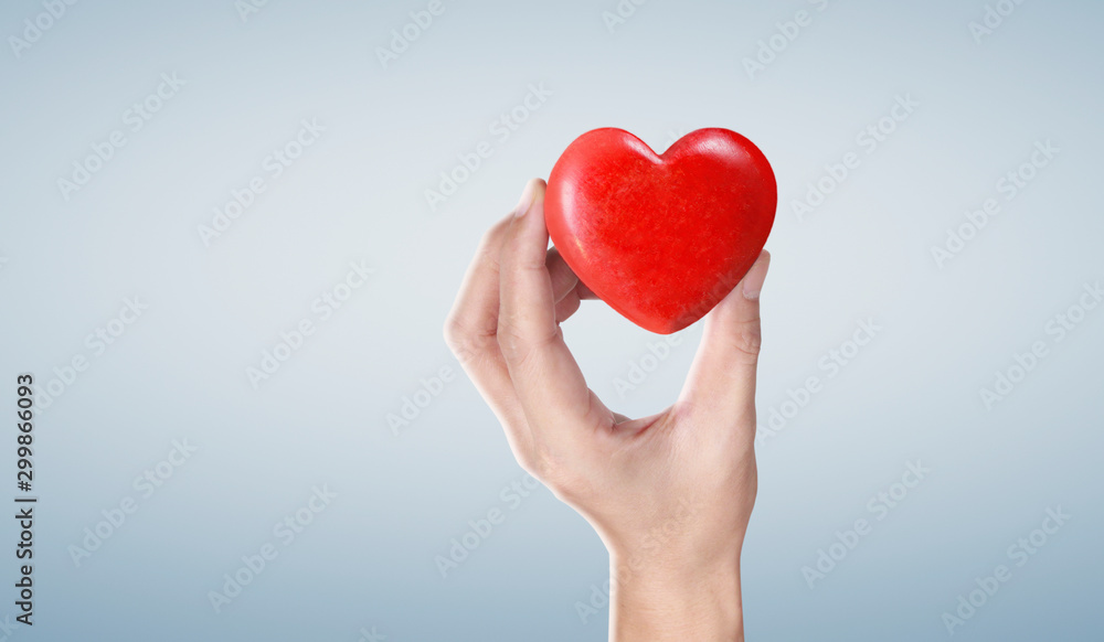 Hands holding a red heart, heart health Hands holding a red heart, heart health