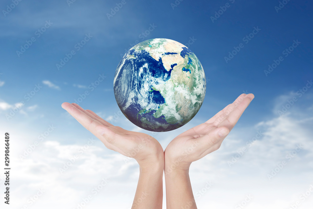 Globe ,earth in human hand. Earth image provided by Nasa Globe ,earth in human hand. Earth image provided by Nasa