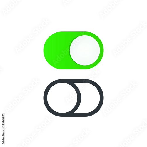 set of vector mobile on/off button