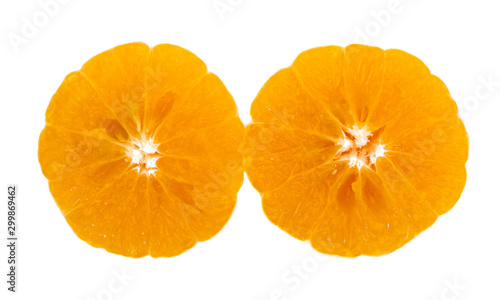 half of orange isolated on the white background,Thai fruit
