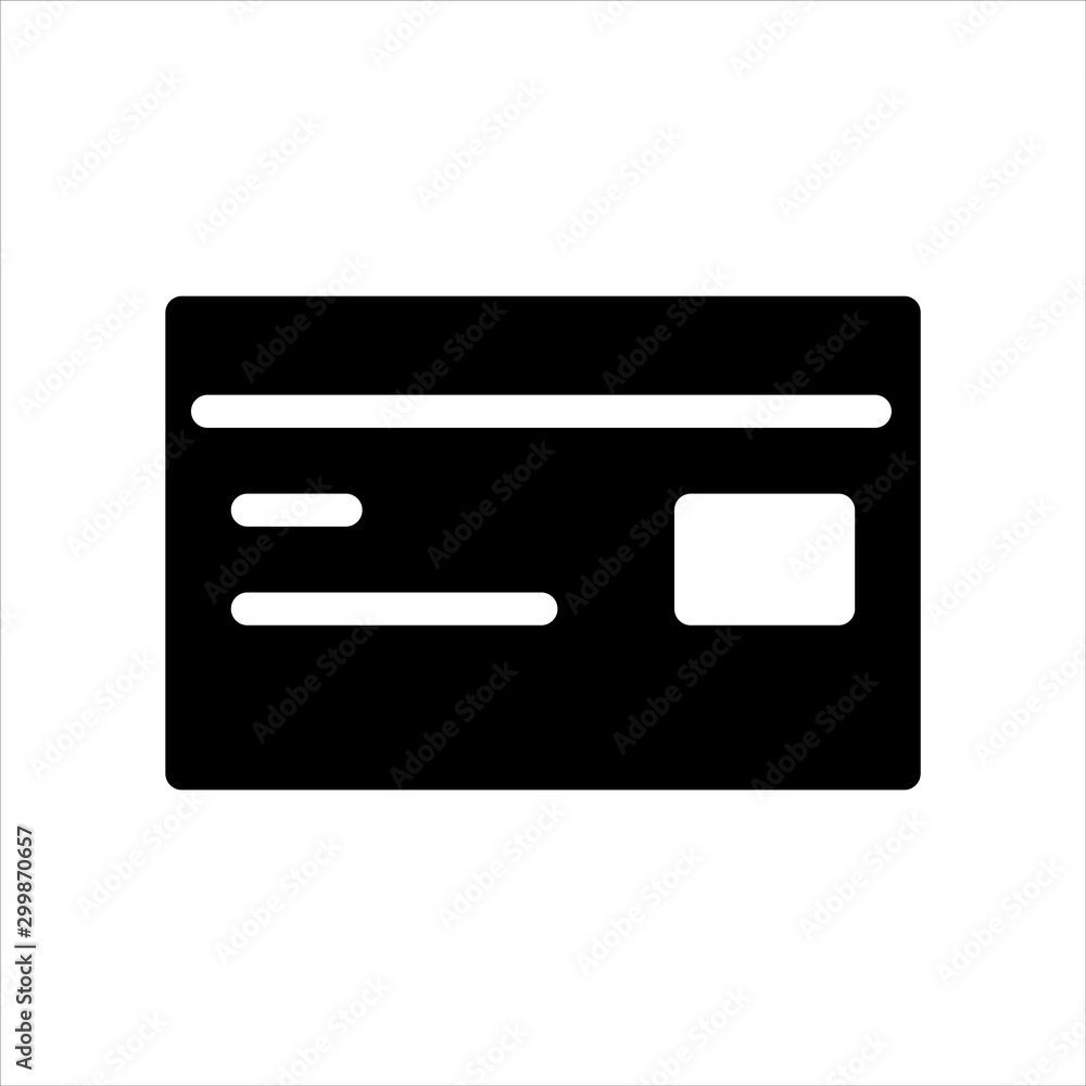 Vector credit card icon. black symbol with trendy flat style icon for web site design, logo, app, UI isolated on white background