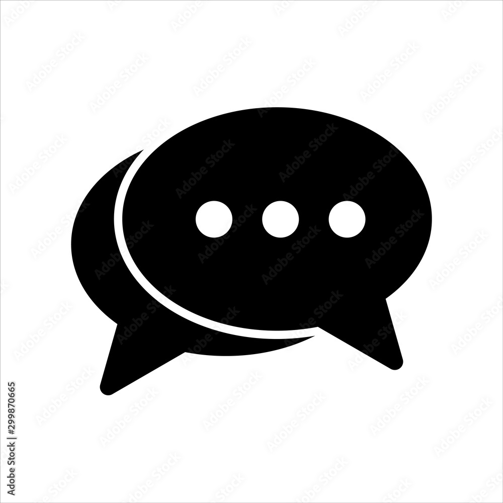 Vector chat message or comments icon. black symbol with trendy flat style icon for web site design, logo, app, UI isolated on white background Vector chat message or comments icon. black symbol with trendy flat style icon for web site design, logo, app, UI isolated on white background