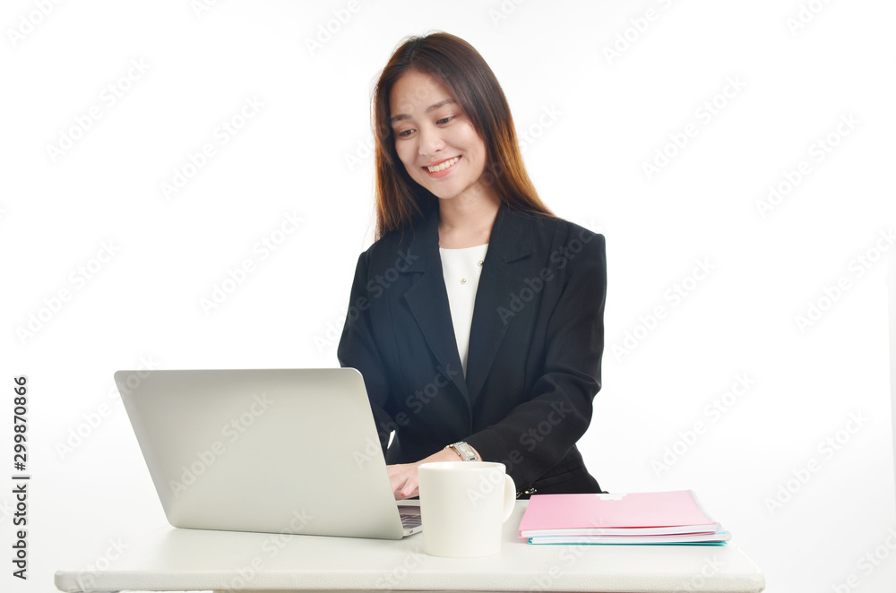asian business woman working on laptop asian business woman working on laptop