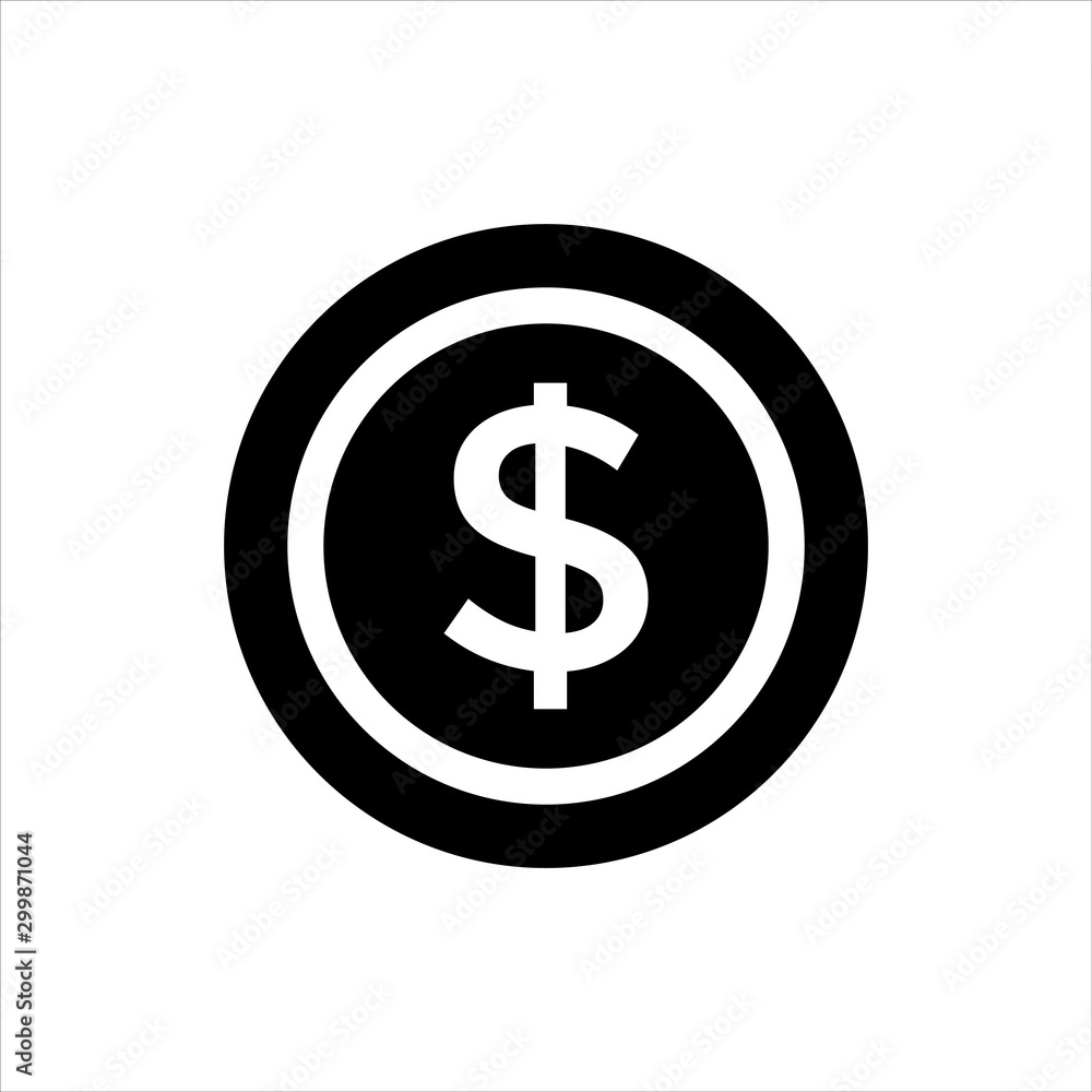 Vector coin gold icon. black money symbol with trendy flat style icon for web site design, logo, app, UI isolated on white background Vector coin gold icon. black money symbol with trendy flat style icon for web site design, logo, app, UI isolated on white background