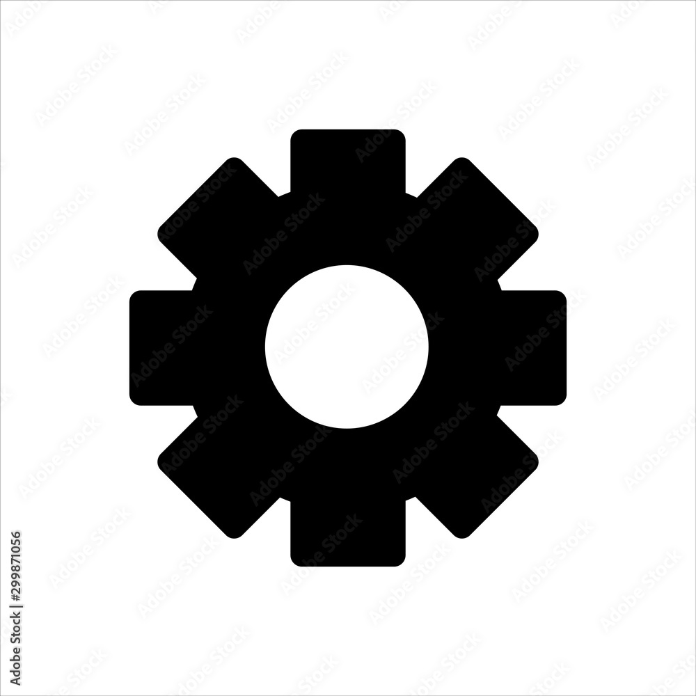 Vector gear icon. black setting symbol with trendy flat style icon for web site design, logo, app, UI isolated on white background Vector gear icon. black setting symbol with trendy flat style icon for web site design, logo, app, UI isolated on white background