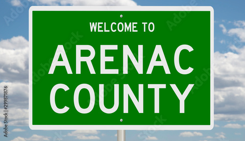 Rendering of a green 3d sign for Arenac County photo