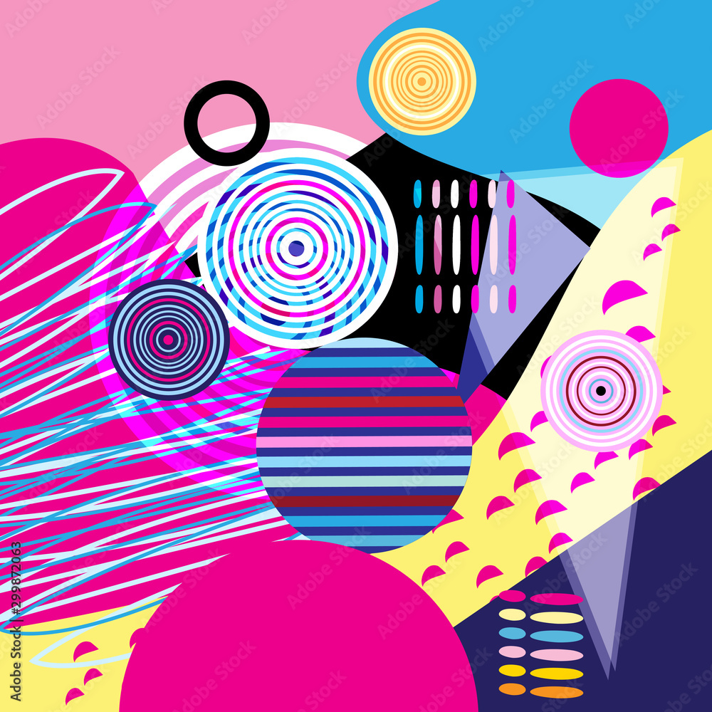 Obraz premium Abstract color vector background of different objects