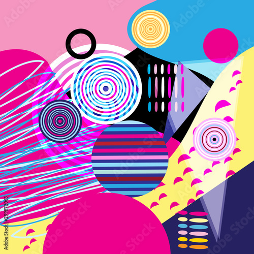 Abstract color vector background of different objects