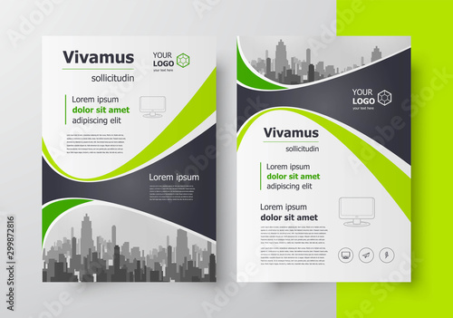 Flyer brochure design, business flyer size A4 template, creative leaflet, trend cover geometric photo